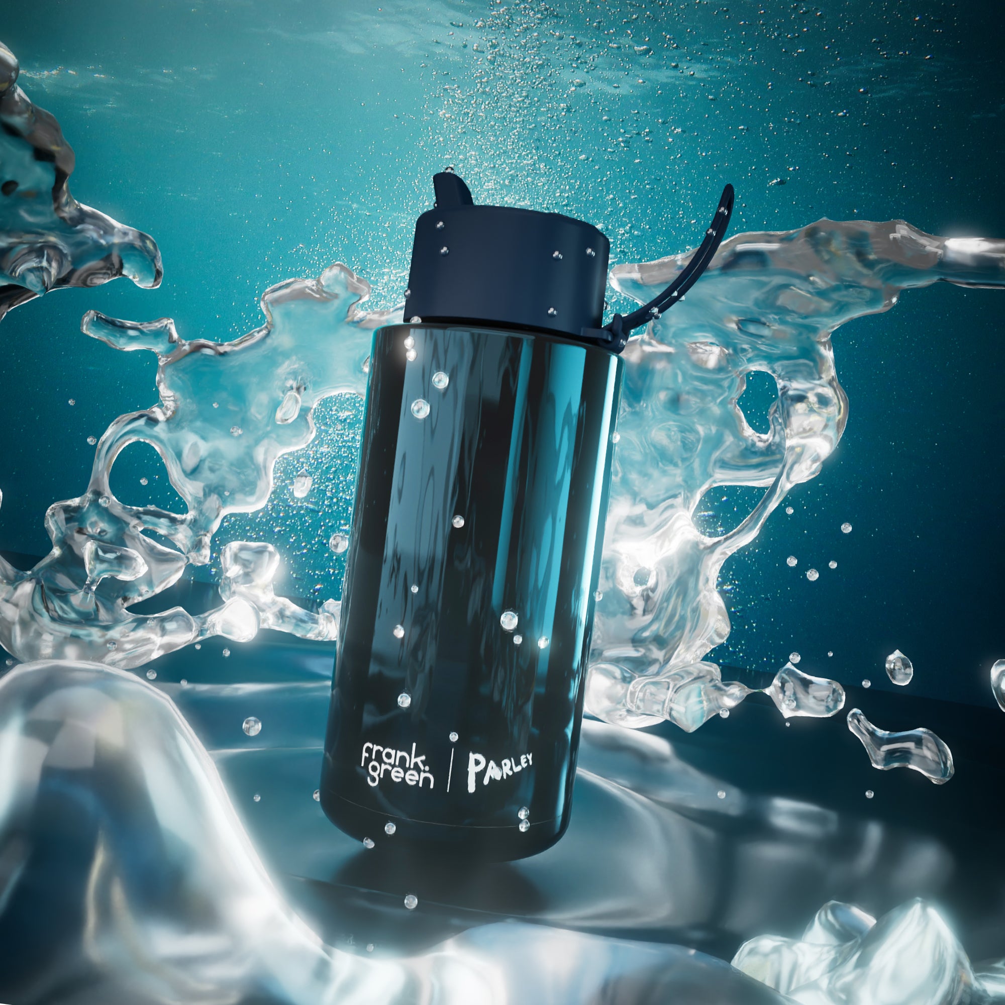 frank green x Parley bottle / Poseidon Chrome